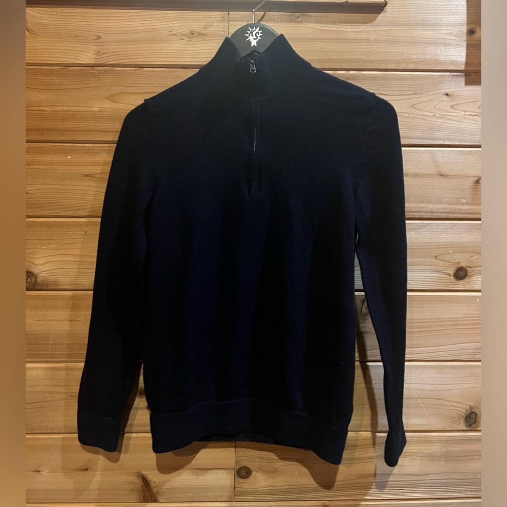 Calvin Klein Extra-Fine Merino Wool Pullover Sweater Navy Blue Extra Small XS